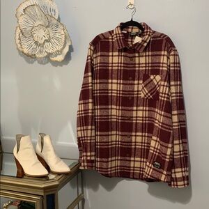 WESC NWT oversize extra large women’s wine and cream coloured jacket